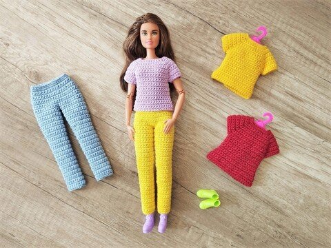 Jeans und T-Shirt | Puppenkleidung | Häkelanleitung