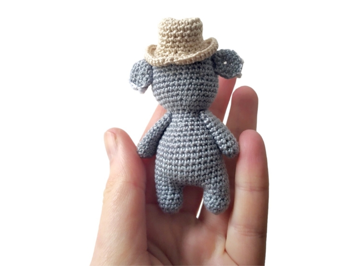 Larry the tiny toy koala in a hat, bear for gift, amigurumi doll pocket toy