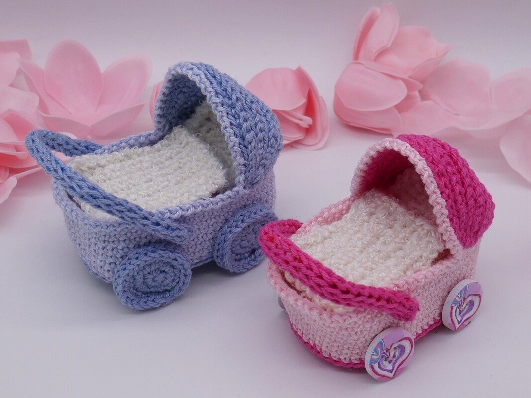 Häkelanleitung Geschenk zur Geburt "Kinderwagen" - Bild 14