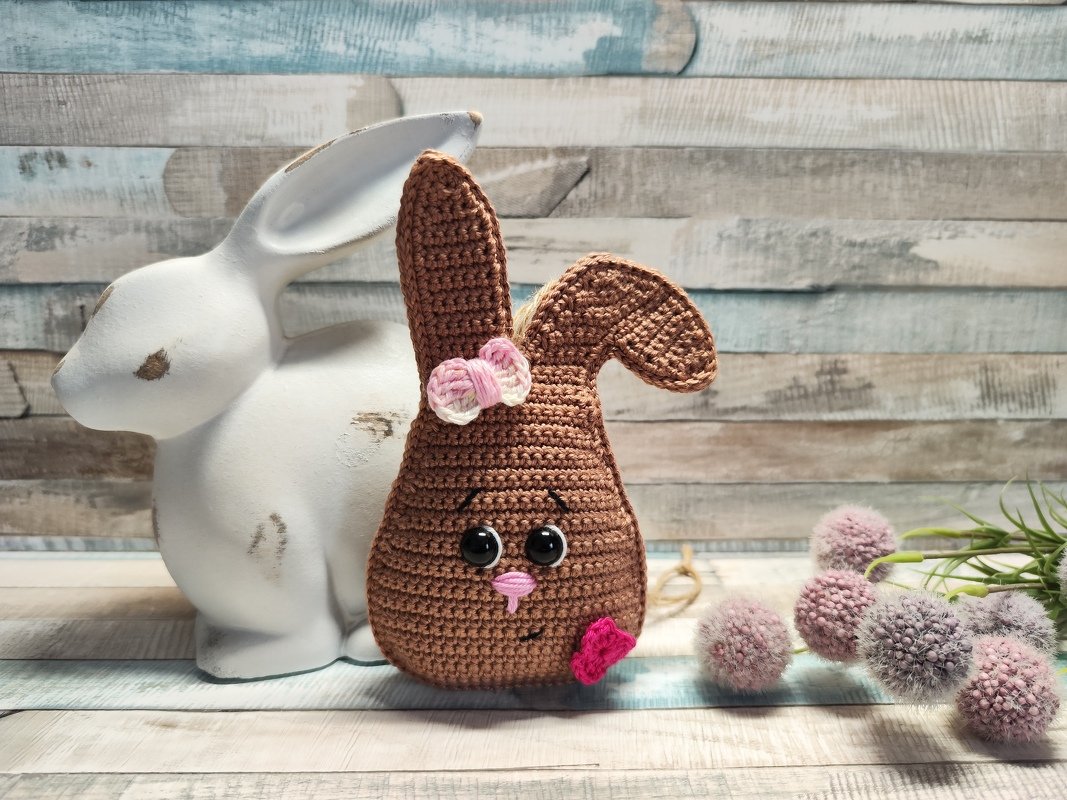 Häkelanleitung "Häschen-Knickeohr" (Tür/Ast/Fensterhänger/ Blumenstecker) - Bild 3