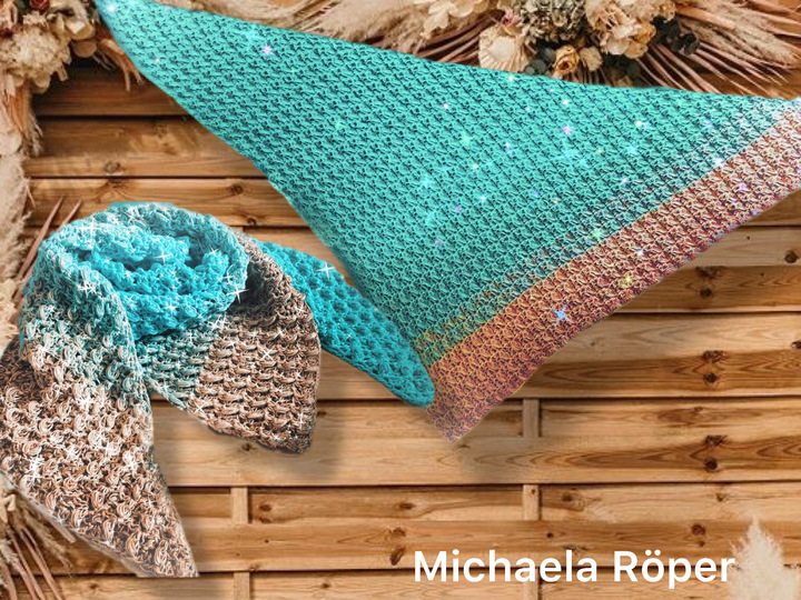 Natural Waterlilies-asymmetrisches Dreieckstuch