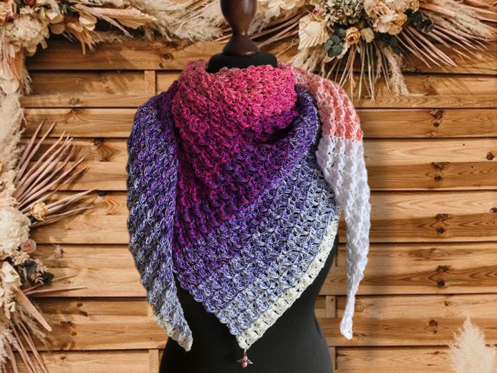 Natural Waterlilies-asymmetrisches Dreieckstuch