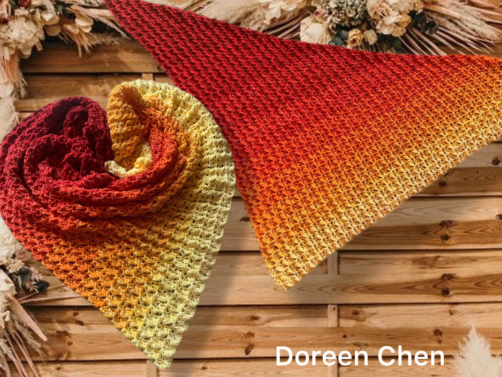 Natural Waterlilies-asymmetrisches Dreieckstuch