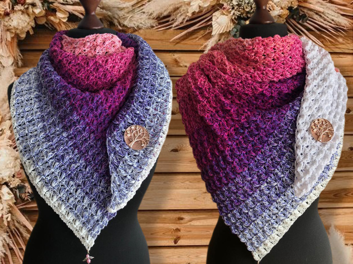 Natural Waterlilies-asymmetrisches Dreieckstuch