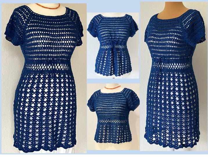 Königsblaues Strandkleid RVO - Häkelanleitung