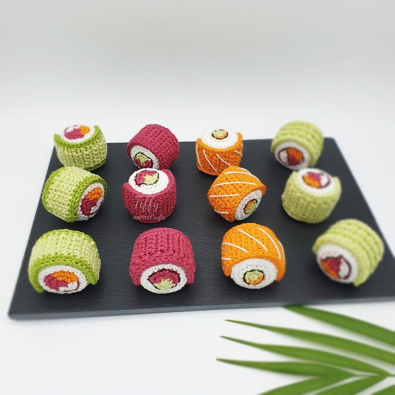 Sushi California Roll (Uramaki Sushi) Crochet Pattern PDF - Image 8