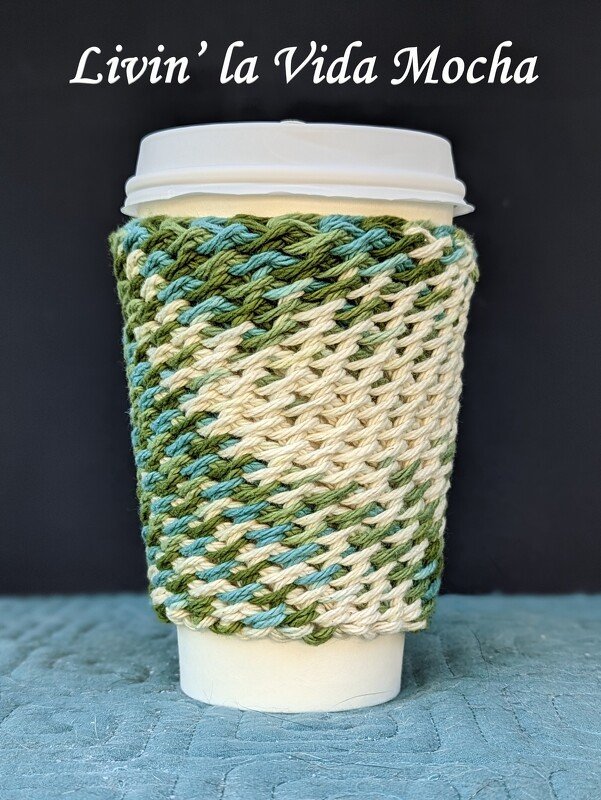 Pretty Little Lattes - Tunisian Crochet Cup Cozy - Image 2