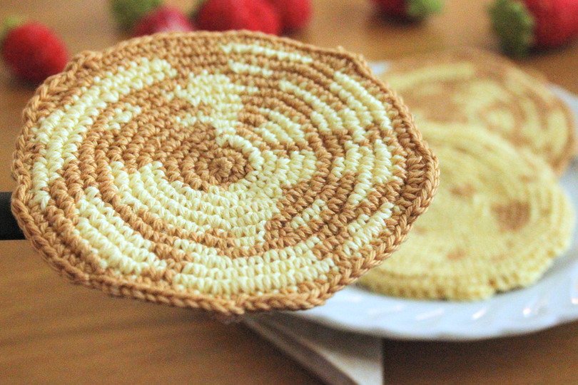 Häkelanleitung "Kleiner Pfannkuchen, Eierkuchen"