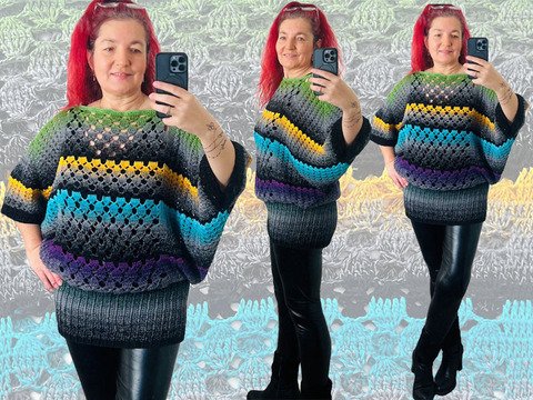 Häkelanleitung Fledermauspullover Batsy