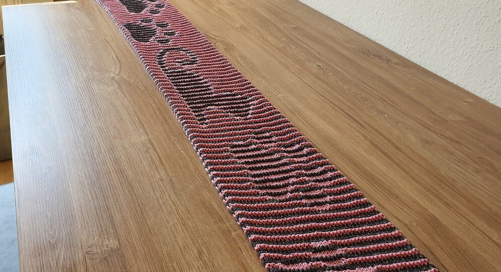 Cat, Shadow Knitting, Illusion Knitting, Motif Scarf