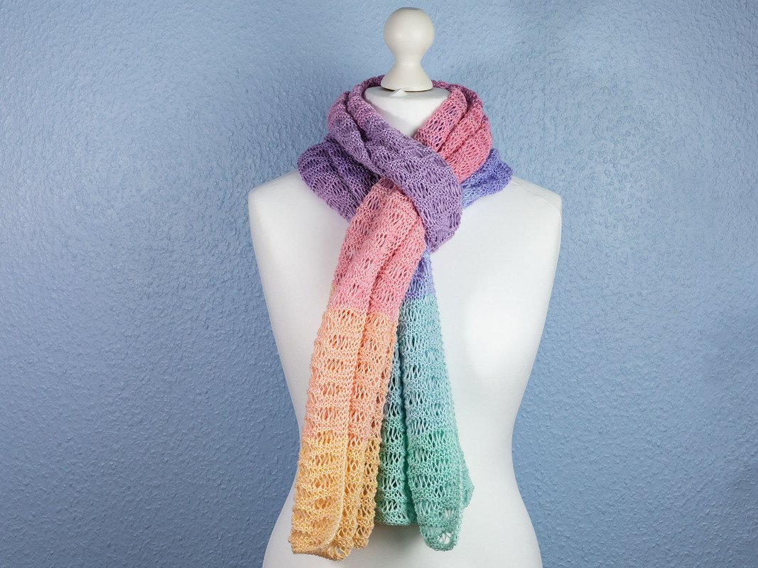 Leichter Sommer-Schal „Pastello“ - Strickanleitung
