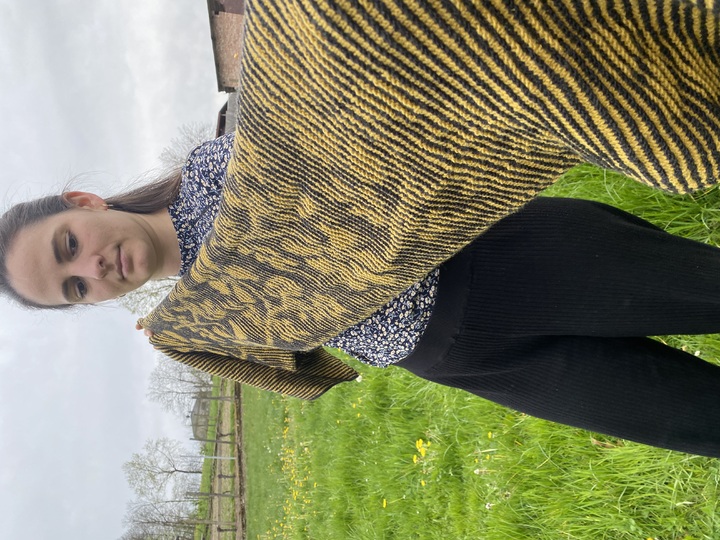 Stola Blütenranken Schattenstricken