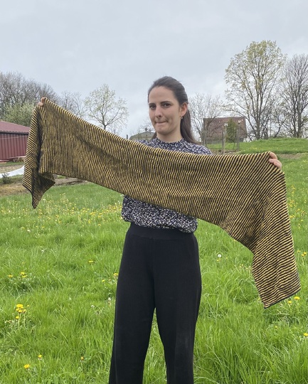Stola Blütenranken Schattenstricken