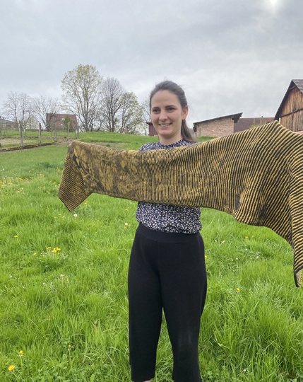 Stola Blütenranken Schattenstricken