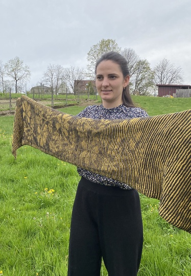 Stola Blütenranken Schattenstricken