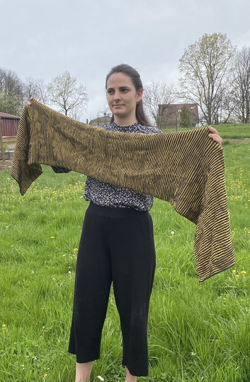 Stola Blütenranken Schattenstricken