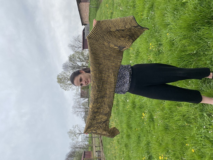 Stola Blütenranken Schattenstricken