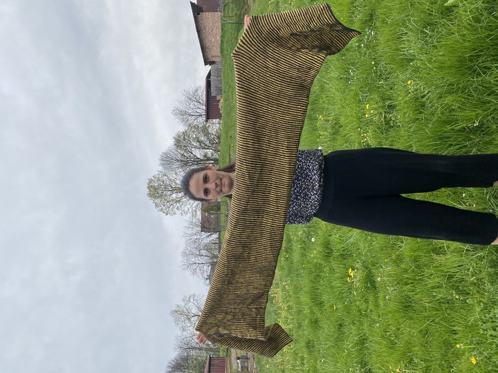 Stola Blütenranken Schattenstricken