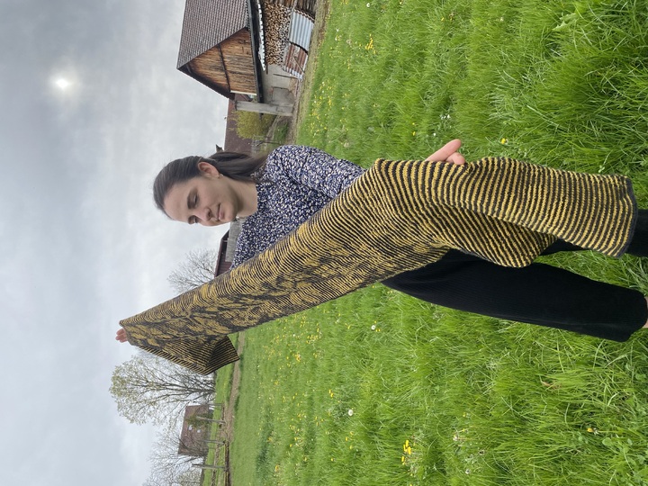 Stola Blütenranken Schattenstricken