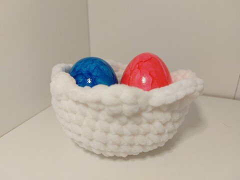 Häkelanleitung für eine Eierschale als Körbchen im PDF-Format