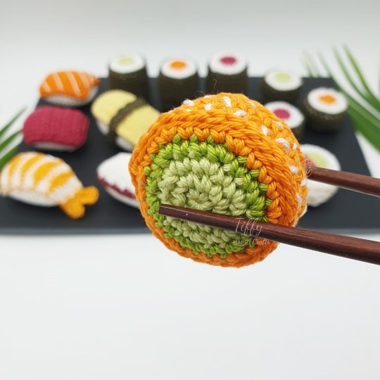 Kleines Sushi Set – Häkelanleitung für Kinderküche & Kaufladen