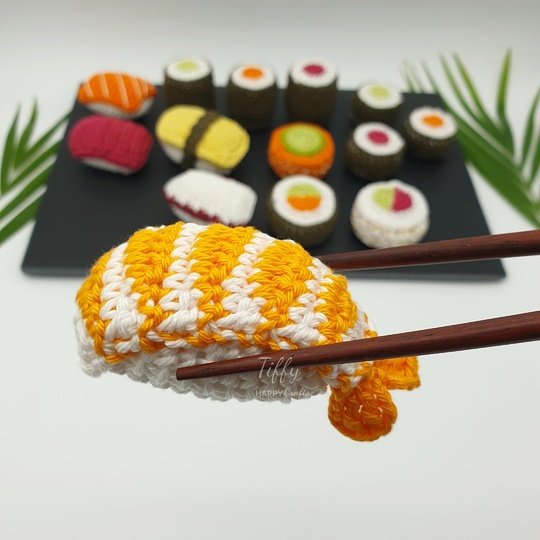 Kleines Sushi Set – Häkelanleitung für Kinderküche & Kaufladen