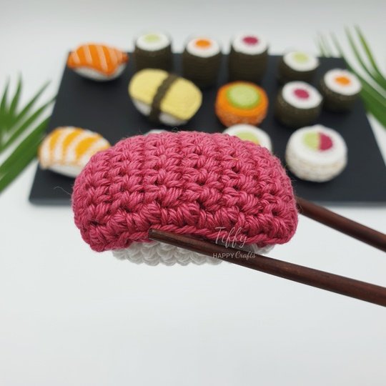 Kleines Sushi Set – Häkelanleitung für Kinderküche & Kaufladen