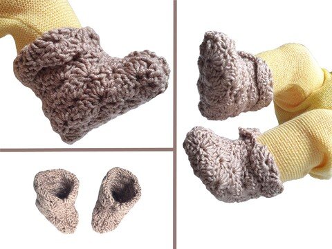 Babyschuhe „ OLIANA „ Häkelanleitung Booties Frühchen Newborn bis 12 Monate