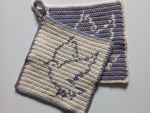 Häkelanleitung Topflappen Taube