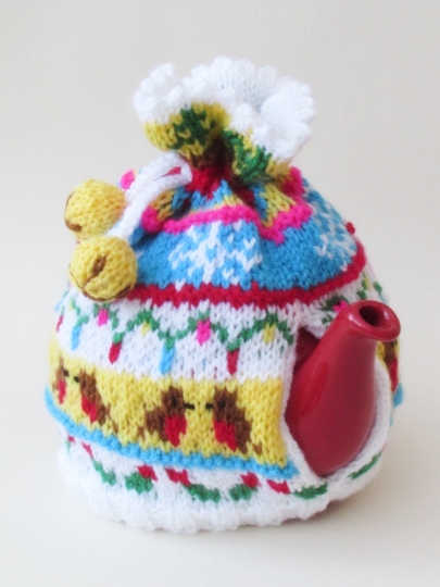 Fair Isle Jingle Bells Christmas Tea Cosy Knitting Pattern