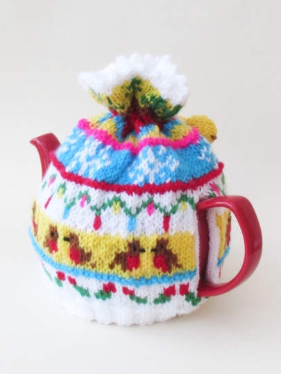 Fair Isle Jingle Bells Christmas Tea Cosy Knitting Pattern
