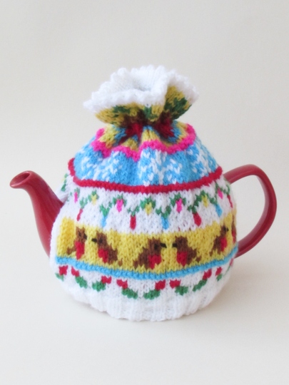 Fair Isle Jingle Bells Christmas Tea Cosy Knitting Pattern