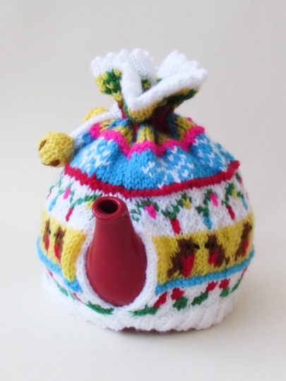 Fair Isle Jingle Bells Christmas Tea Cosy Knitting Pattern
