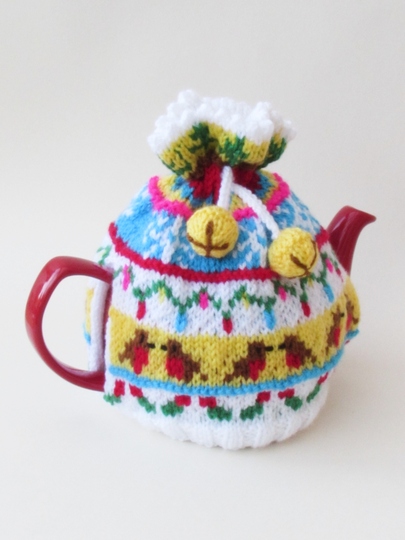 Fair Isle Jingle Bells Christmas Tea Cosy Knitting Pattern