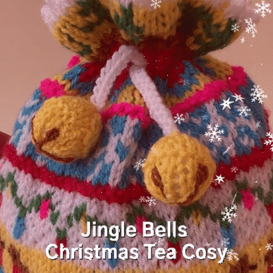 Fair Isle Jingle Bells Christmas Tea Cosy Knitting Pattern