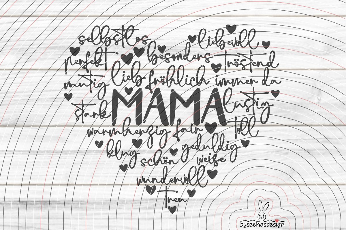 Herz Muttertag Plotterdatei SVG DXF