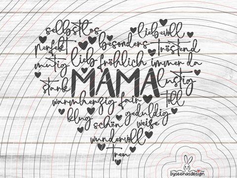 Herz Muttertag Plotterdatei SVG DXF