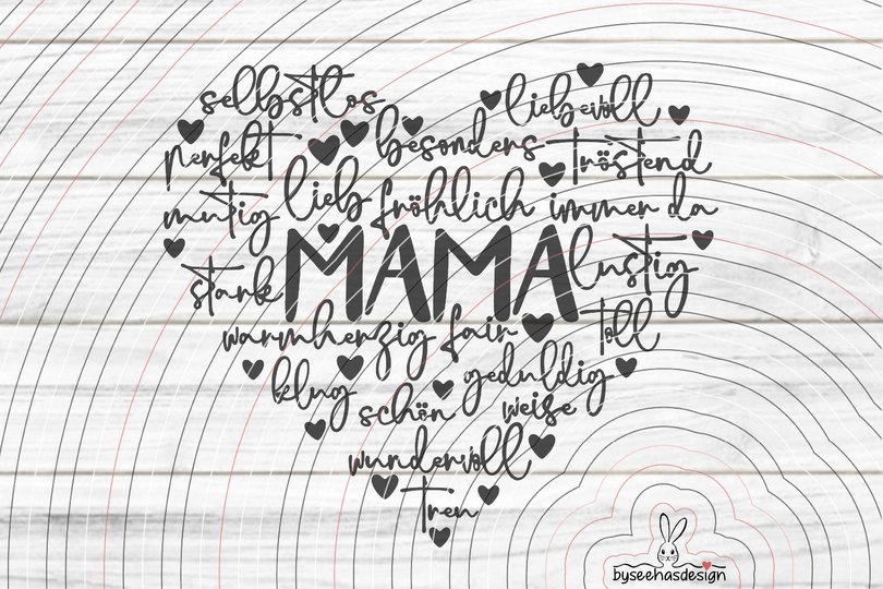 Herz Muttertag Plotterdatei SVG DXF