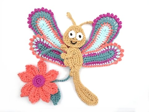 Dragonfly crochet pattern applique
