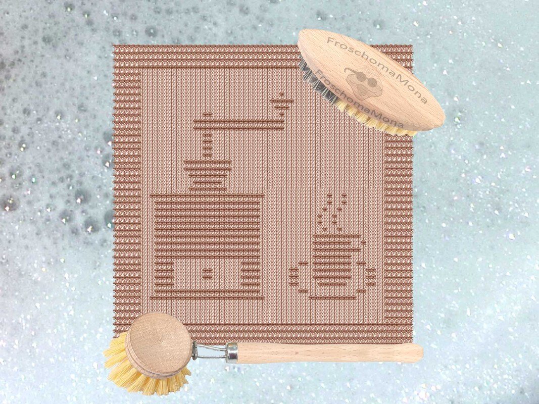 Deckchen Kaffeemühle Tasse „ Kaffeeduft “ Spültücher Topflappen stricken