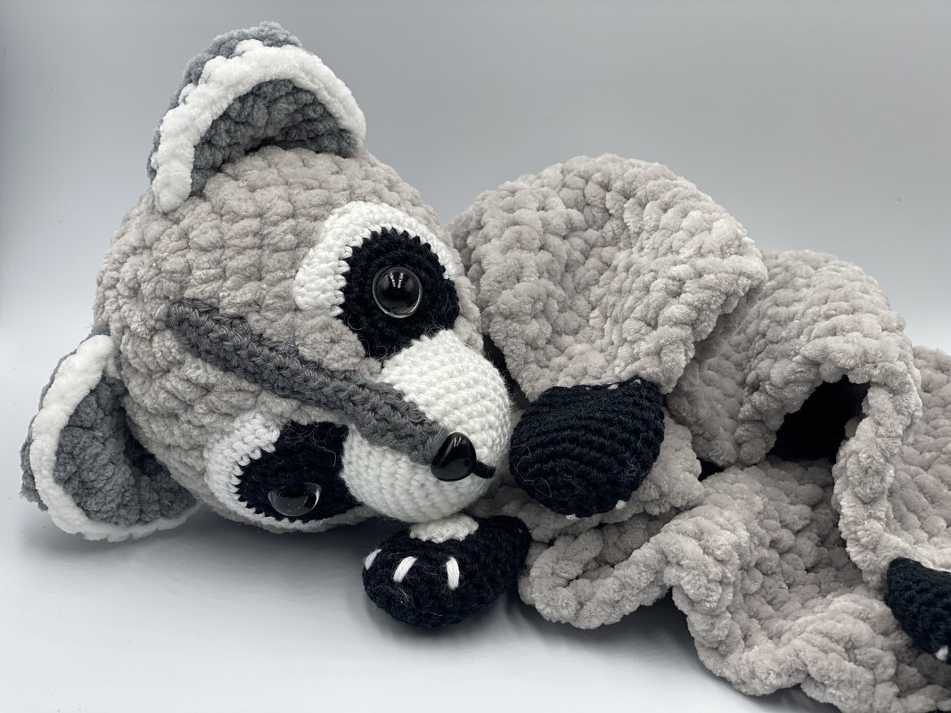 Häkelanleitung - Schmusetuch/Schnuffeltuch Waschbär "Toni" - Bild 7