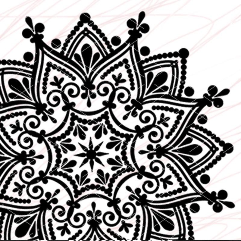 Mandala in the shape of a lotus flower. Digital file, instant download.