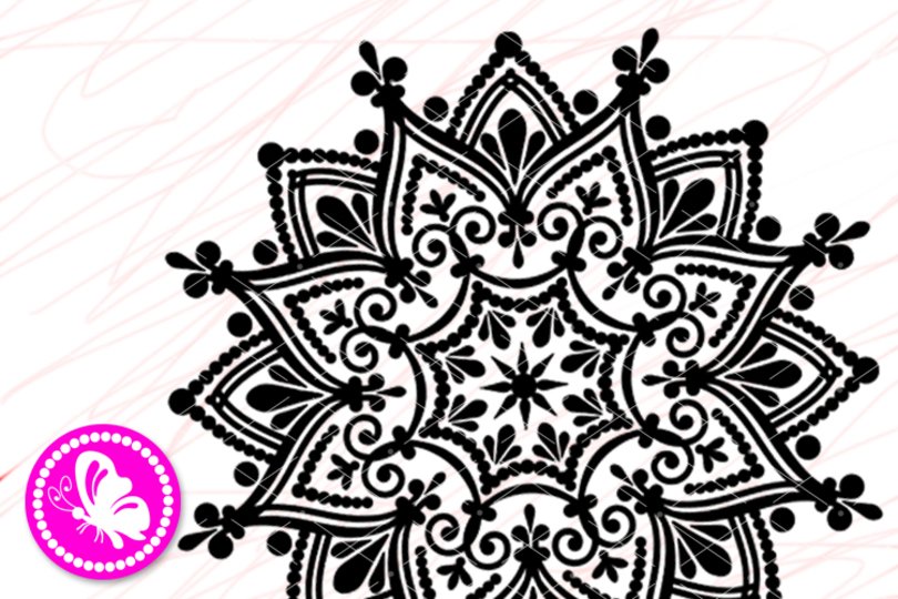 Mandala in the shape of a lotus flower. Digital file, instant download.