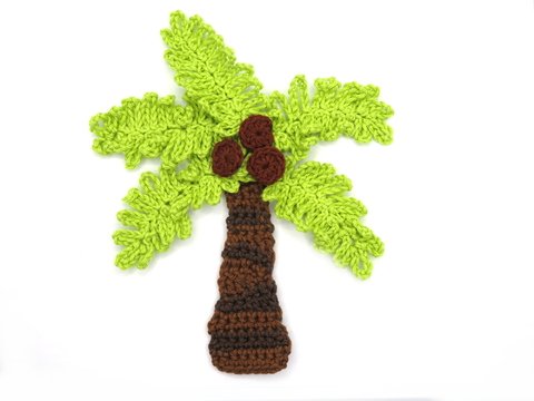 Palm tree crochet pattern applique