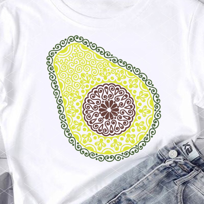 Avicado Mandala print. Tropical fruit for crafts, fashion design, furniture - Image 2