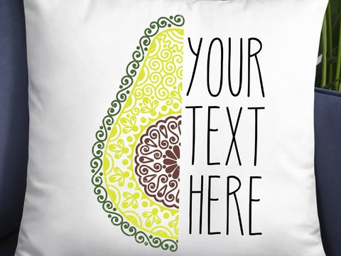 Half avicado Mandala clipart. Tropical fruit for crafts. Monogram design