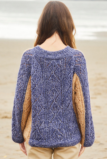 Raglanpullover mit breiten Längsstreifen