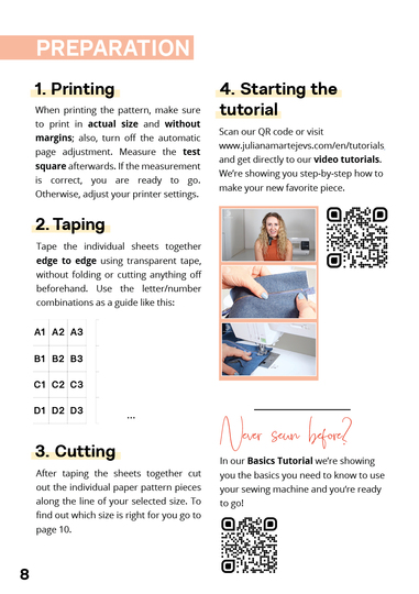 Sewing pattern jeans pants, XS-XXXL, with video tutorial