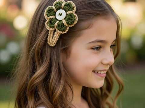 Crochet Flower Hair Clip Pattern + Video (English Only) | nontycrochet