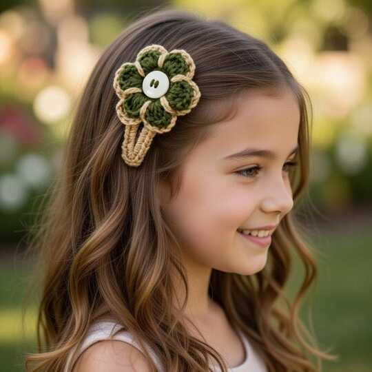 Crochet Flower Hair Clip Pattern + Video (English Only) | nontycrochet